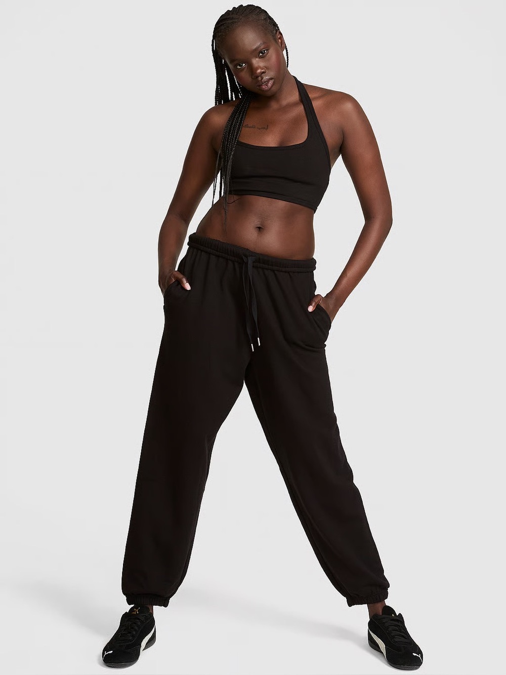 Victoria’s Secret pink • black sweatpant joggers